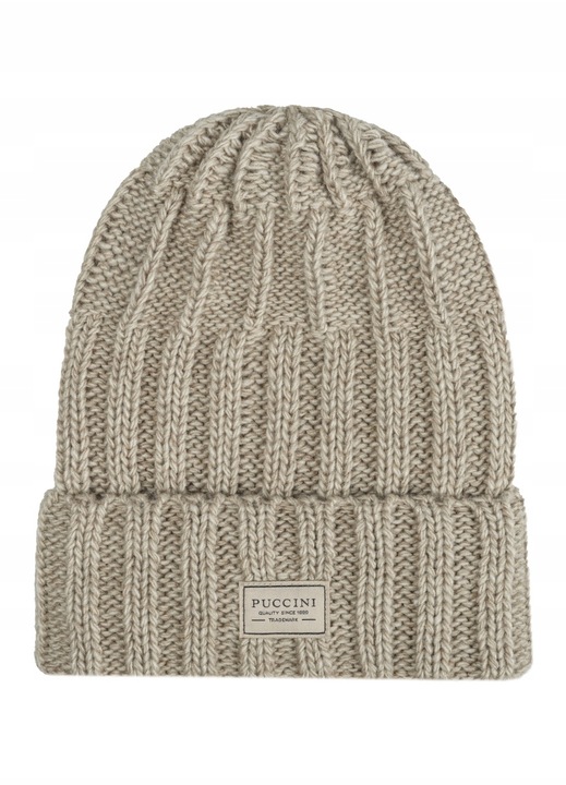 Caciula unisex, Puccini, Casual, tricotat, maro deschis