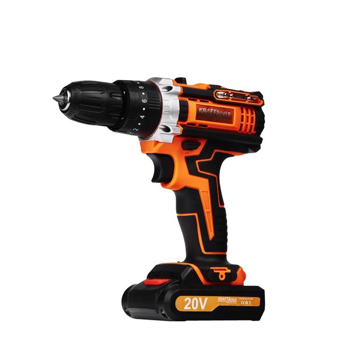 Trusa bormasina cu acumulator, Kraft&dele, 2x baterii 20v, 30Nm, KD3086
