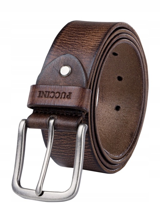 Curea barbati Puccini, piele naturala, maro