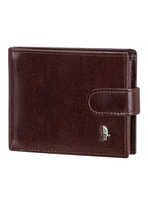 Portofel barbatesc Puccini Rome, piele naturala, maro, RFID