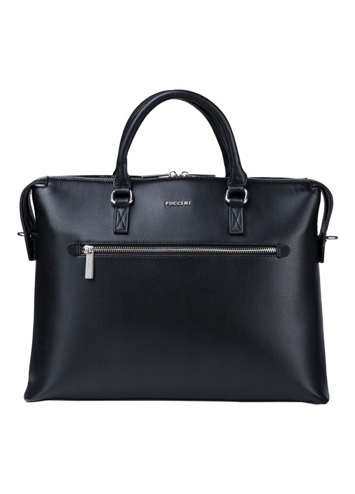 Geanta laptop pentru femei Puccini, negru, compartiment A4, 14"