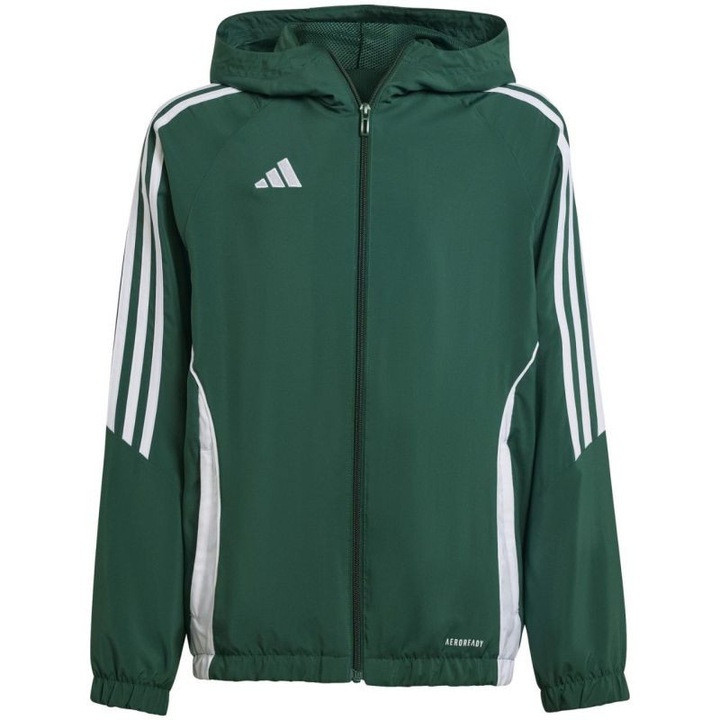 Adidas gyerek sportdzseki tiro 24 jr, poliészter, zöld