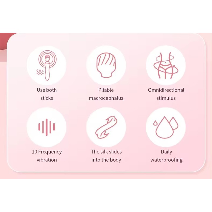 Vibrator pentru femei, Bagheta Magica cu Incalzire pentru Femei - Dildo cu Doua Capete, 10 Moduri de Vibratie, Masaj G-Spot, Jucarie Sexuala pentru Placere Intensa, ROZ