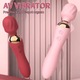Vibrator pentru femei, Bagheta Magica cu Incalzire pentru Femei - Dildo cu Doua Capete, 10 Moduri de Vibratie, Masaj G-Spot, Jucarie Sexuala pentru Placere Intensa, ROZ