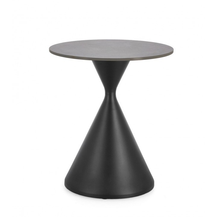 Masuta otel negru portelan gri Joona 50x52 cm