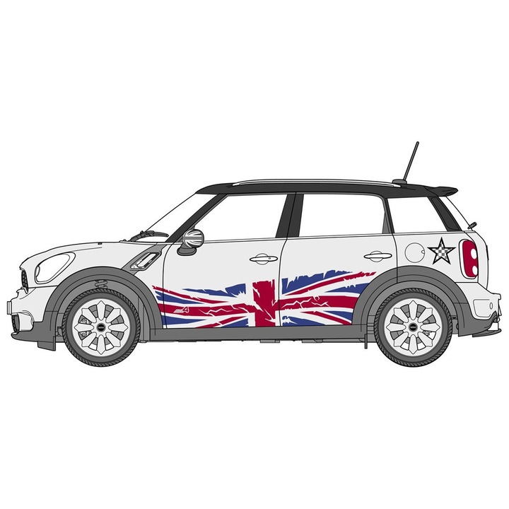 Kisméretű autó Hasegawa Mini Cooper S Countryman ALL4 Union Jack Limited Edition 1:24 HAS 20532