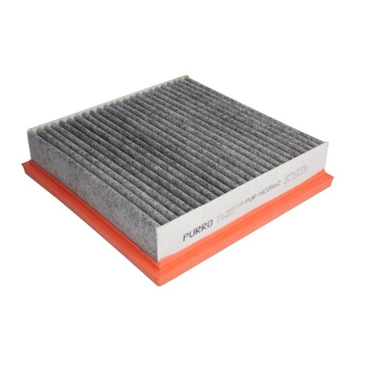 PURRO aktív szénnel ellátott utastérszűrő, amely kompatibilis a Volvo Fh, Fh II, Fh12, Fh16, Fh16 II, Fm, Fm II, Fm III, Fm10, Fm12, Fm7, Fm9, Fmx, Fmx III típusokkal