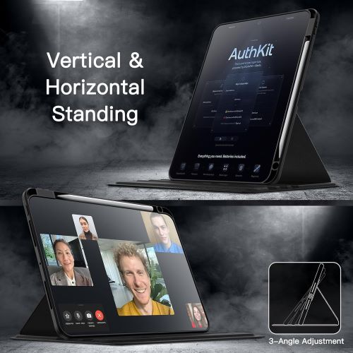 Husa 360 Smart Cover compatibila cu iPad Air 13" 2025/2026, M3/M4, Pencil Slot Rebound, Wake-Sleep, Camera Protection, Negru