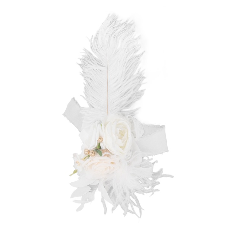 Művirágok a szék támlájára, Jormftte, utánzat, magas hőmérsékletnek ellenálló, tejfehér