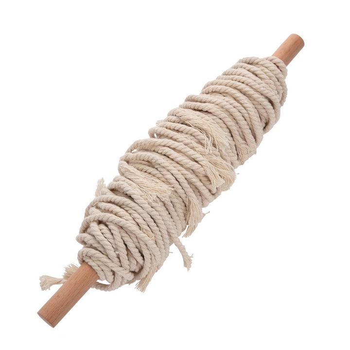 Makramé dekoráció természetes pamutból, 77x24cm, bohém stílusú, fali dekoráció, szett