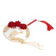 Evantai rotund din matase, decorat cu flori, accesorii de nunta, cu ciucuri, stil chinezesc