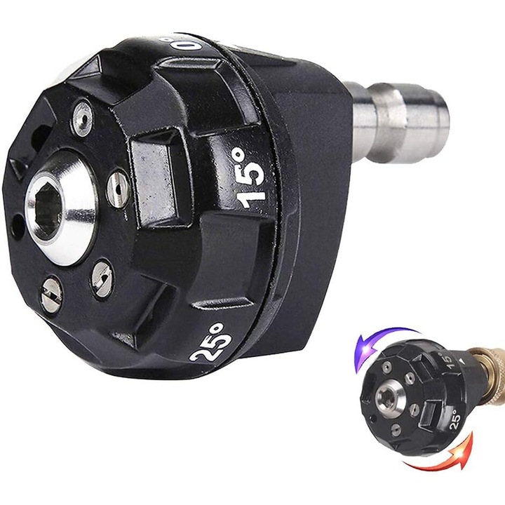 Duza de spalare cu presiune ajustabila Enforose, 6 modele de pulverizare, compacta, din alama si otel inoxidabil