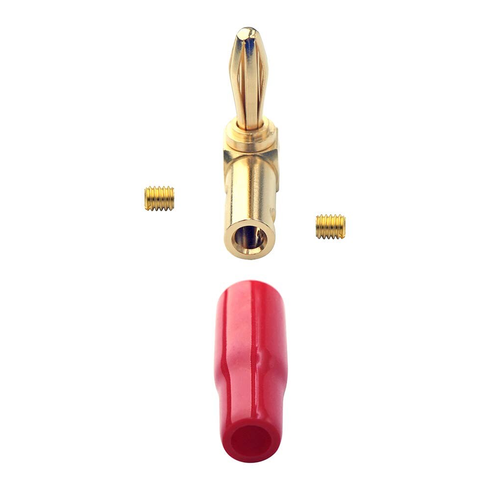 Set conectori banana, QttvbTna, 90 grade, placat cu aur, set 8