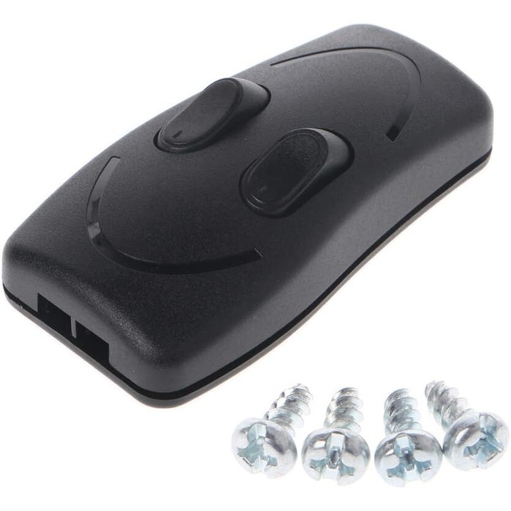 Превключвател за лампа, Tovbmup, двупосочен, пластмаса, черен, 6.7x3.3cm, 1 бр.