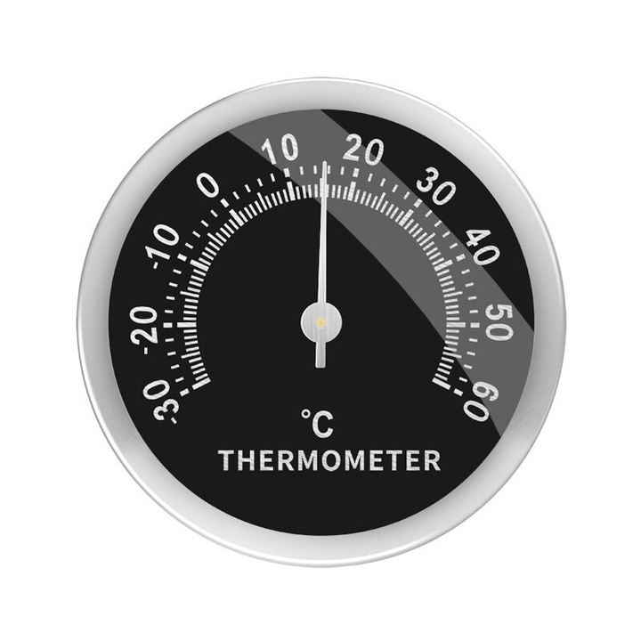 Tovbmup mini autós hőmérő, analóg, -30~60C, 58mm, autóra és otthonra