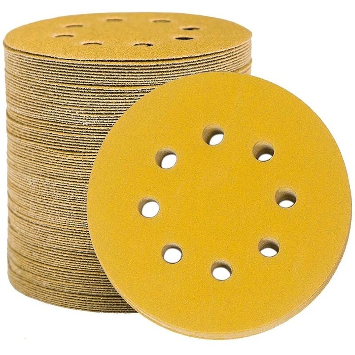 Többszemcsés csiszolókorong készlet, Enforose, karcálló, gyantakötésű rendszer, 8 lyuk, széles körű kompatibilitás