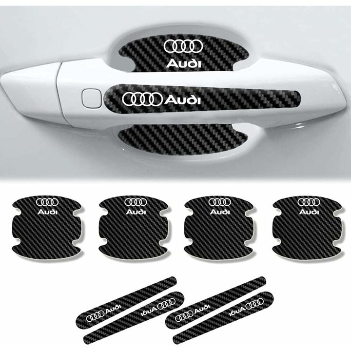 8 db-os autókilincs védő matrica készlet Tovbmup, karcolásgátló, fekete