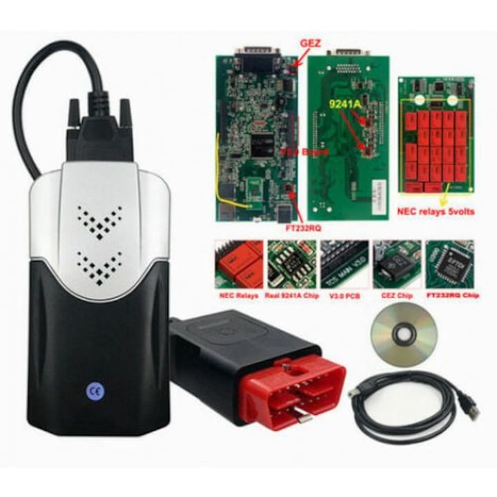 DS150 TCS VCI CDP Pro kettős NYÁK-os V3.0 autó teszter Bluetooth OBD2-vel