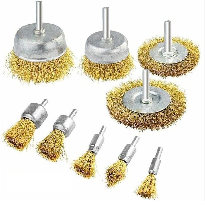 Set unelte pentru indepartarea ruginii, AMRINUGL, perie din sarma de alama, tratament anti-rugina, durabilitate, compatibilitate cu unelte pneumatice