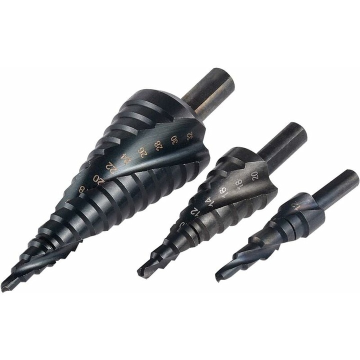 Set burghie pas cu pas M35 Cobalt, Enforose, rezistente, schimbare rapida, 3 bucati, diverse dimensiuni