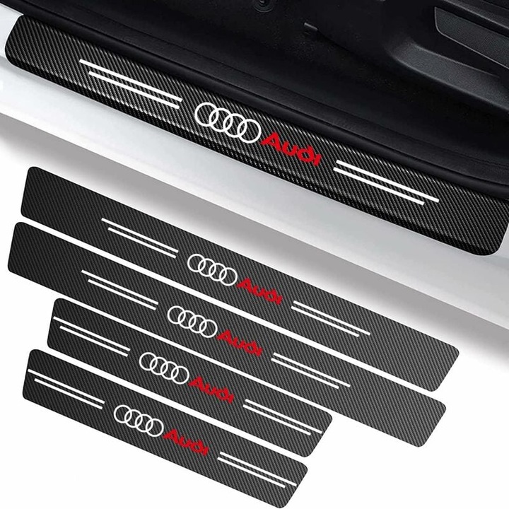 Protectie reflectorizanta pentru usi auto, accesorii interioare personalizate din piele din fibra de carbon, protectie completa impotriva zgarieturilor, placa decorativa de scufundare pentru masina SUV camion