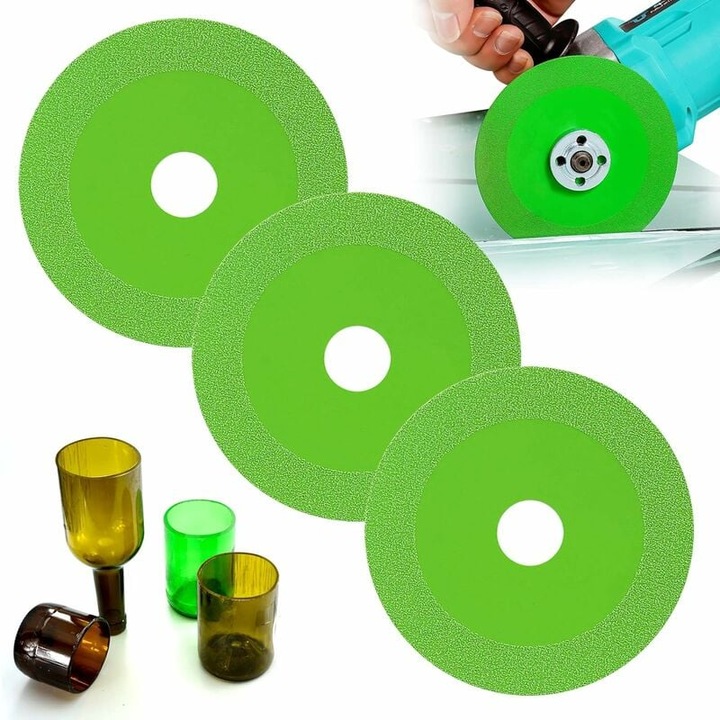 Disc de taiere cu diamant, Enforose, design ultra-subtire, 10x10cm, pentru sticla, jad, cristal