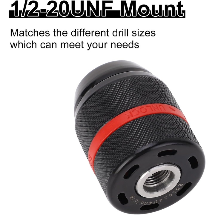 Mandrina profesionala pentru bormasina Enforose, fara cheie, auto-strangere, utilizare intensa, acril