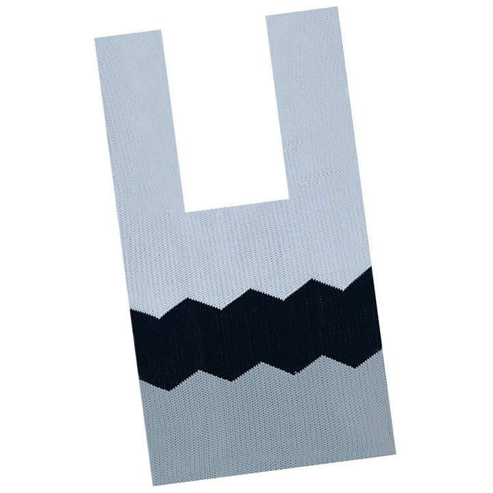 Kötött kézitáska, cipzáras, tarka, 25x50cm