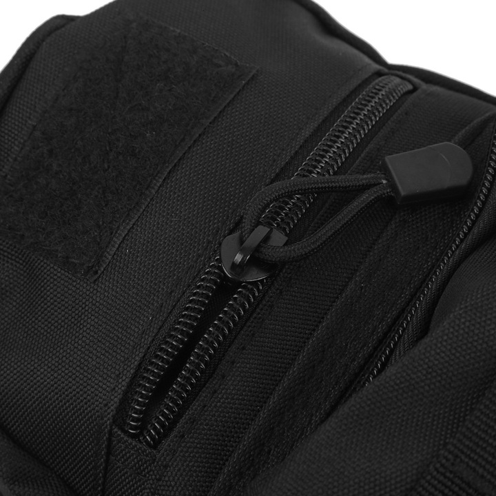 Mellkasi táska, longziming, 800D vízálló, 31x20x11cm, fekete, 3 kiegészítő zsebbel