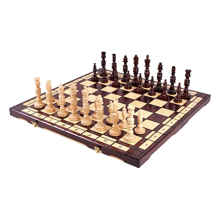 Set de sah, GALANT, Sunrise Chess & Games, Lemn pictat manual, 58x58cm