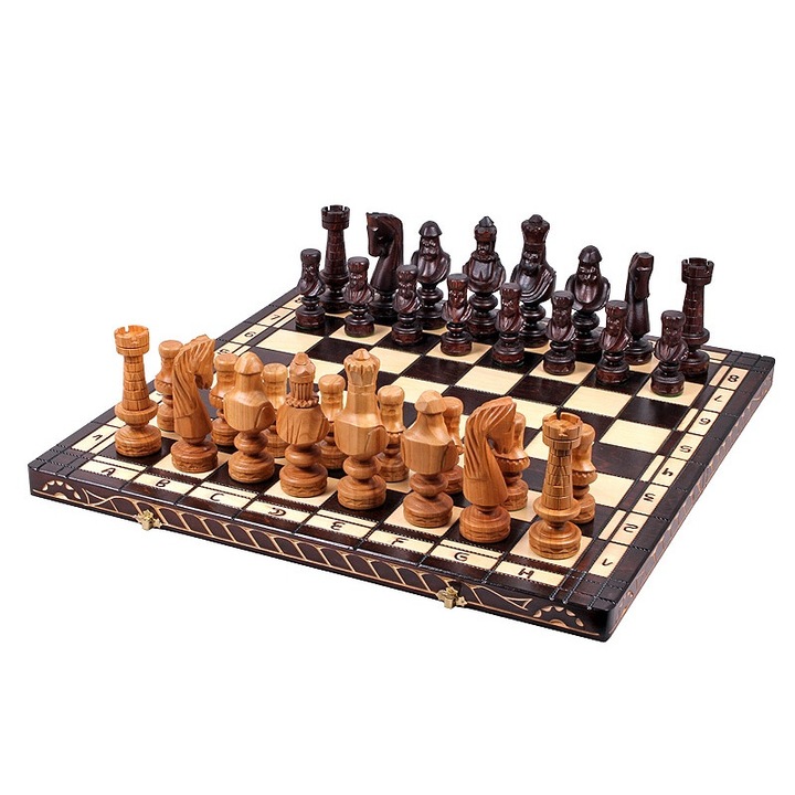 Set de sah "Cezar", Sunrise Chess & Games, Lemn, 60 x 60 cm, Multicolor