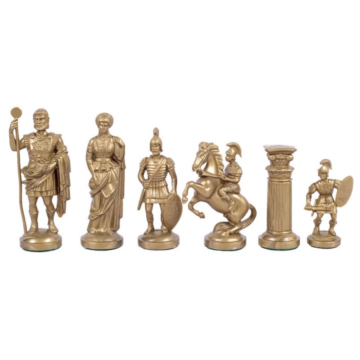 Set de figurine din plastic, Sunrise Chess & Games, 32 Piese, Negru / Auriu