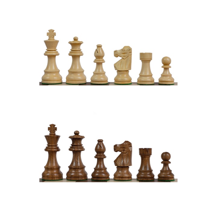 Set 34 piese sah Sunrise Chess & Games, lemn, maro/bej