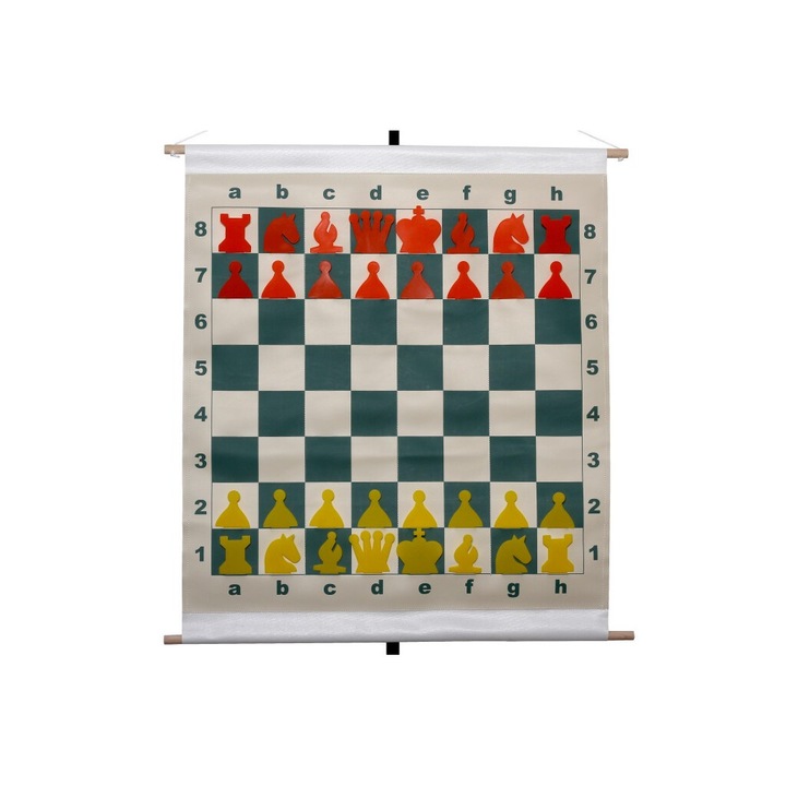 Set de sah demonstrativ, Sunrise Chess & Games, vinil, rulabil, 70 x 70 cm, multicolor