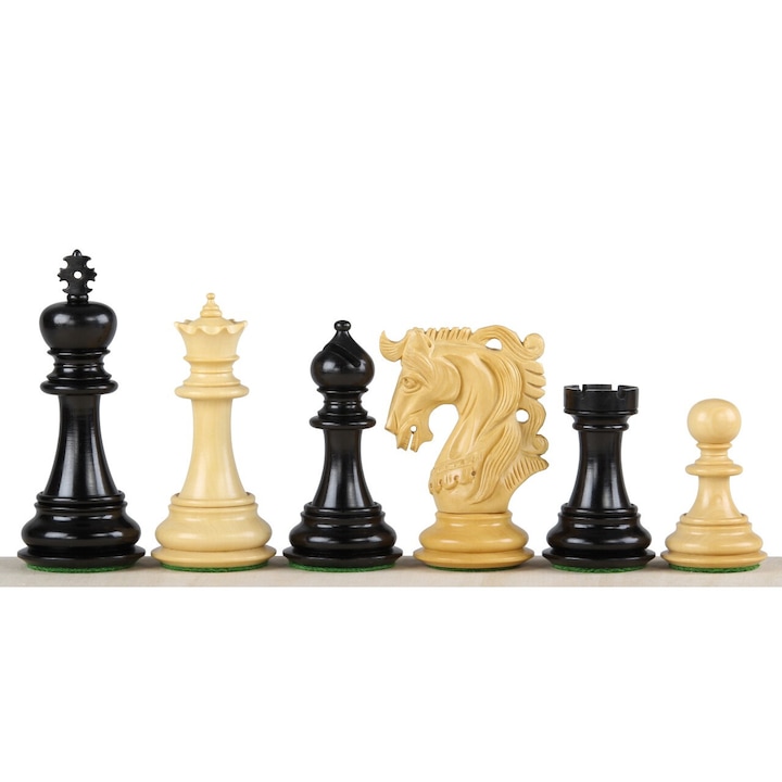 Комплект за шах Elvis, Sunrise Chess & Games, дърво, черно/бежово