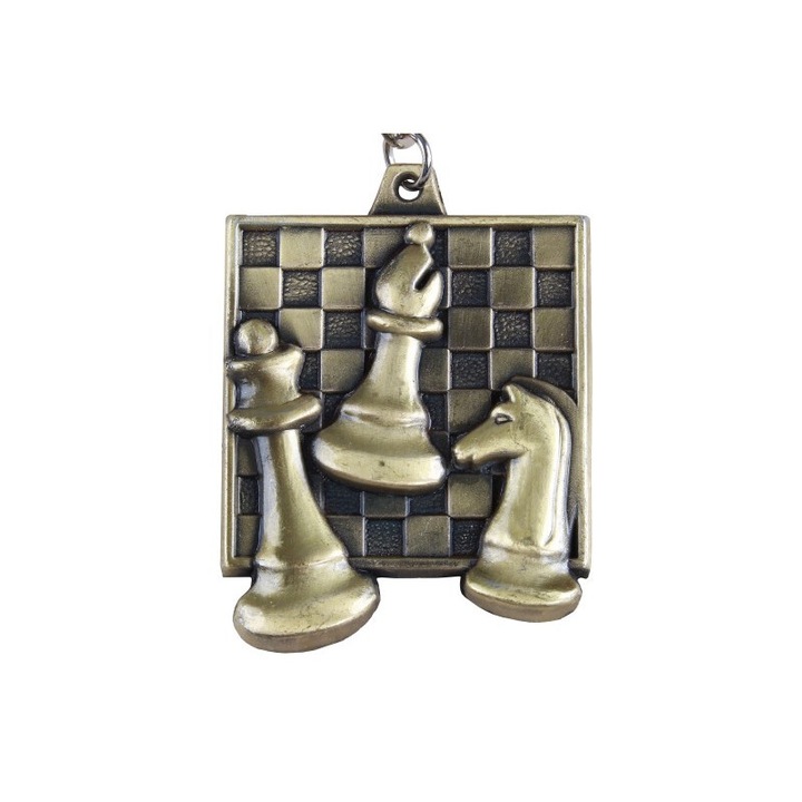 Шахматен медал, Sunrise Chess & Games, метален, златист