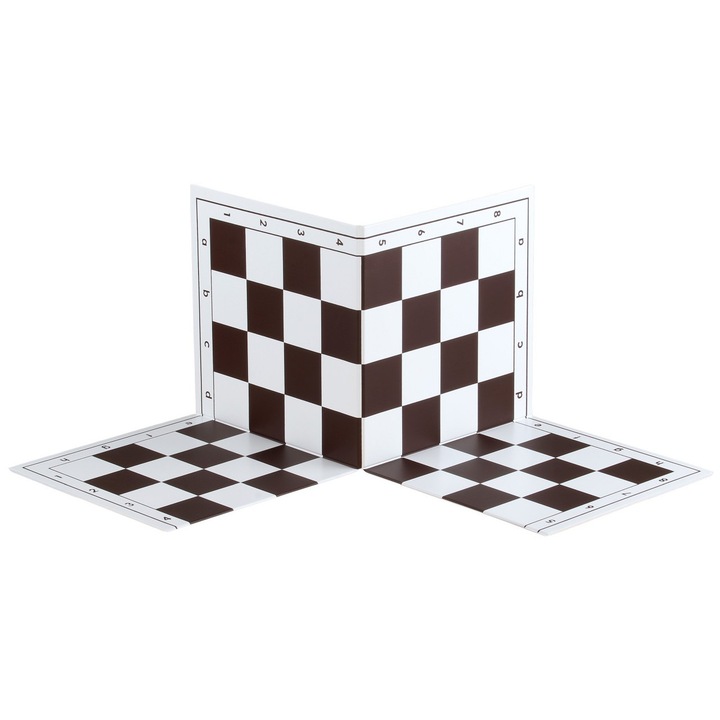 Tabla de sah pliabila Sunrise Chess & Games, 51x51cm, alba cu maro
