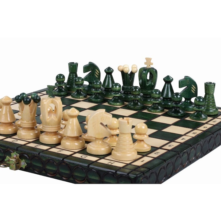 Royal sakkkészlet, Sunrise Chess & Games, diófa, összecsukható, 30x30cm