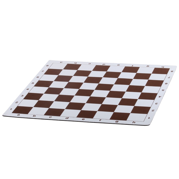 Tabla de sah turneu, Sunrise Chess & Games, material antiderapant, maro, 51x51cm