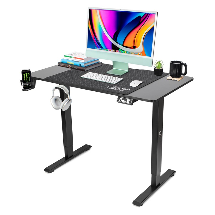 Birou Electric Reglabil pe Inaltime, Dr.Shield Nova, 110 x 60 x 70 CM, Mouse Pad Inclus - Negru