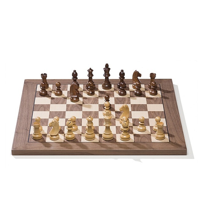 Шах DGT, Електронен, Орехово и кленово дърво, Квадрати 55 x 55 mm, Кафяв