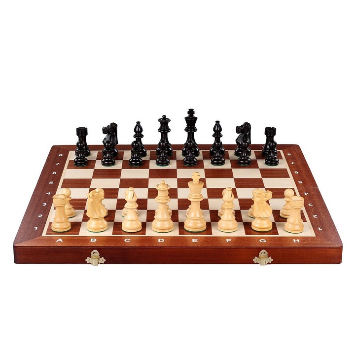 Комплект шах за турнири, Sunrise Chess & Games, French Staunton, чемшир / махагон / явор, 4 CH94.102.E300