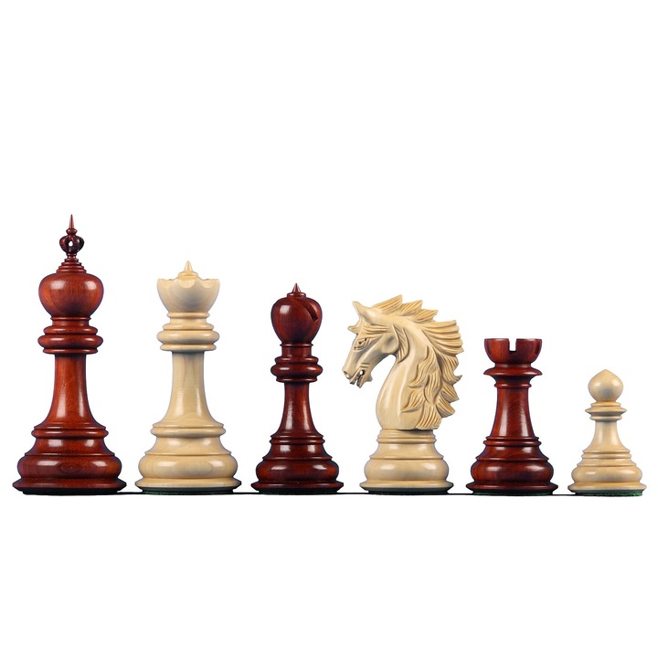 Шахматен комплект Sunrise Chess & Games Dubliner Montgoy, Paduk Wood, 5" височина, с допълнителни фигури