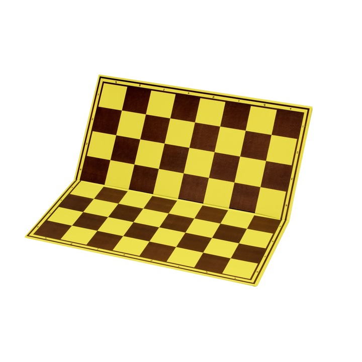 Шахматна дъска, Sunrise Chess & Games, сгъваема, 47x47см, жълто/кафяво