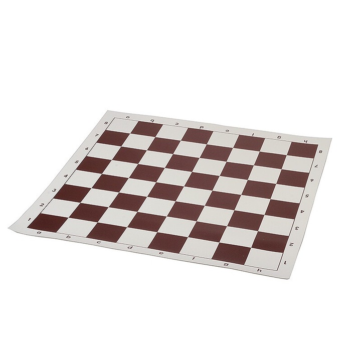 Plansa pentru sah, Sunrise Chess & Games, vinil, 60mm, alb/maro