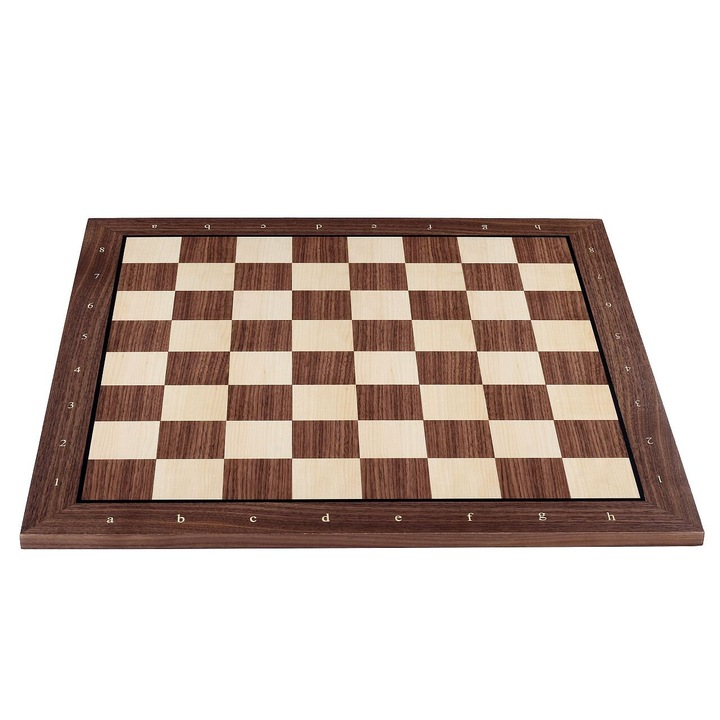 Tabla de sah, Sunrise Chess & Games, lemn nuc/artar, 54x54cm