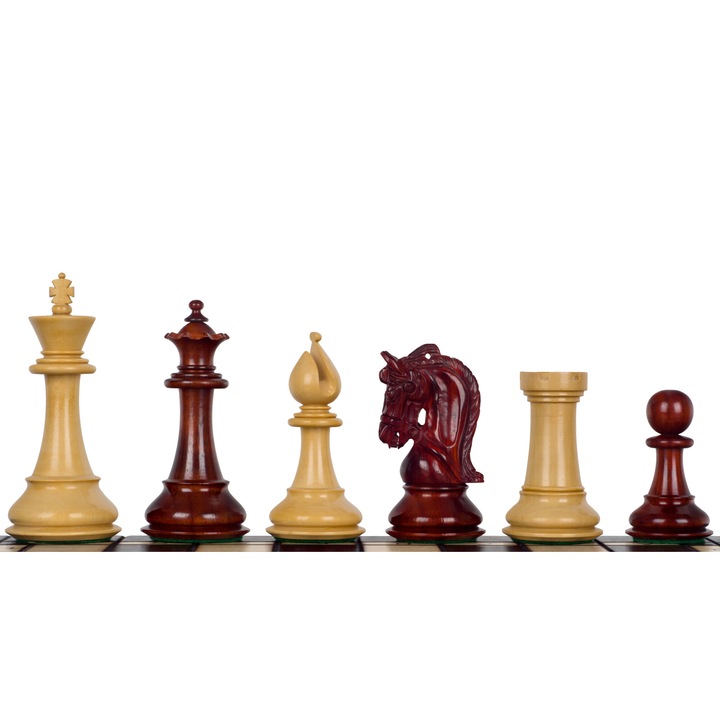 Комплект коринтски шахматни фигури, Sunrise Chess & Games, буксус и секвоя, 4 инча