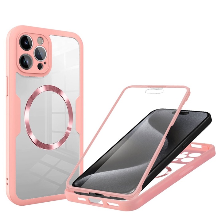 iPhone 15 Pro Techsuit ColorVerse MagSafe tok, rózsaszín