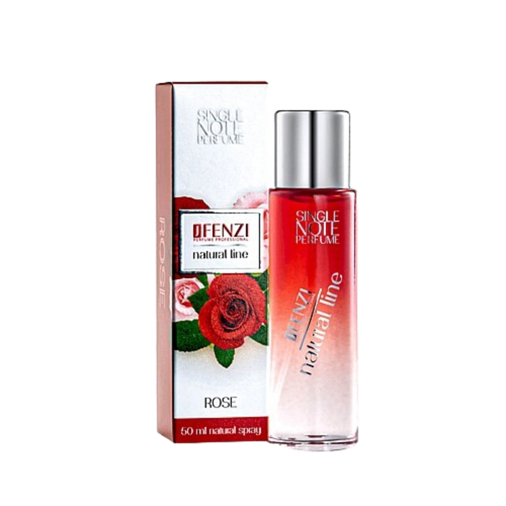 Apa de parfum Jfenzi Natural Line Rose, cu esente naturale de trandafir, unisex, 50ml