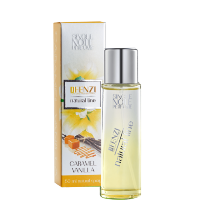 Eau de parfum Jfenzi Natural Line Vanilla Caramel, természetes vanília karamell esszenciákkal, unisex, 50 ml